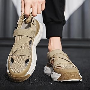 Amazon.com | MOYOWEI Men's Platform Closed Toe Sandals